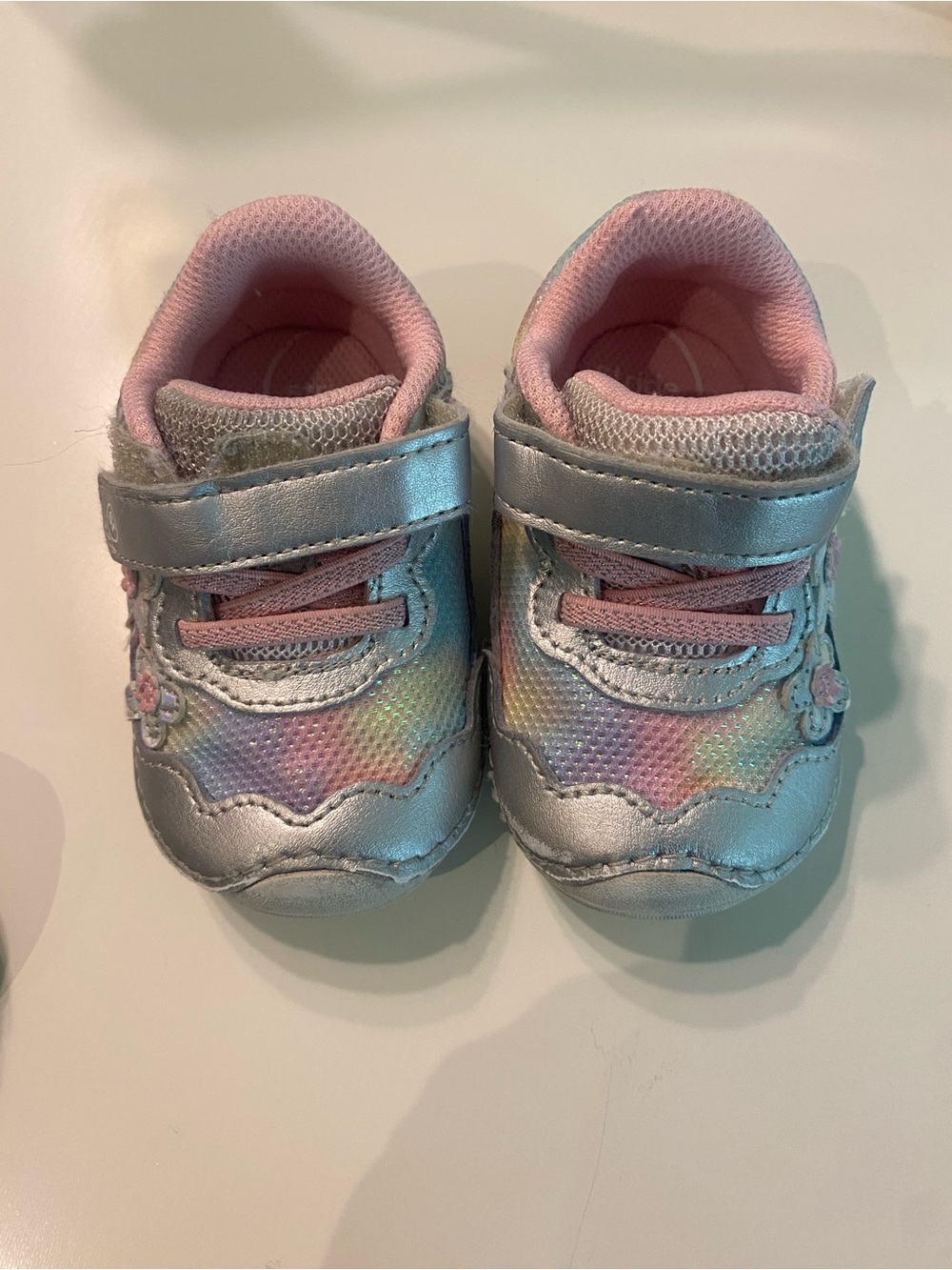 Stride Rite Toddler Sneakers with Pastel Rainbow Accents
